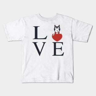 husky love Kids T-Shirt